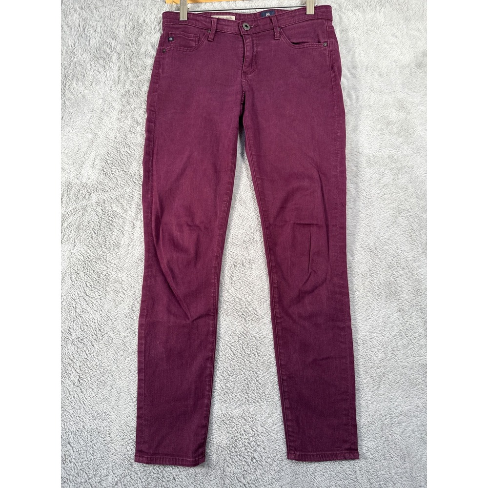 AG Adriano Goldschmied The Stevie Ankle Slim Straight‎ Leg Jeans 26R Plum